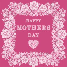Lace Square Frame Text Happy Mothers Day