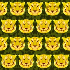 bright abstract geometric polygonal tiger seamless background