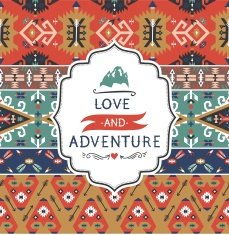 Seamless aztec pattern with geometric elements