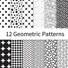 Geometric Polka Dot seamless patterns