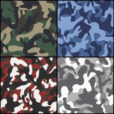 Set of seamless camouflage fabric patterns