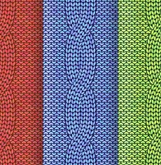 Cabled knitted pattern 3 colours