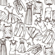 clothing scetches seamless pattern N2