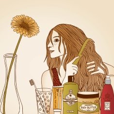 Woman Brushing Hair