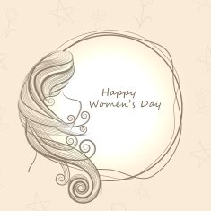 Happy Women's Day celebration with long hairs girl
