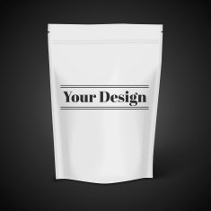 White Blank Foil Food Illustration Isolated On Black Background Product