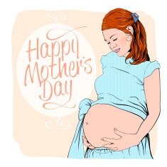Happy mothers day with pregnant woman
