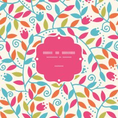 Vector colorful branches frame seamless pattern background N2