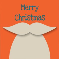Christmas card with a beard and mustache Santa Claus vector