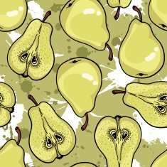 Pattern with ripe pears N14