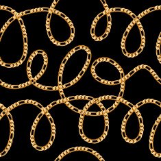 Golden chains on black background