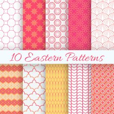 Eastern seamless pattern set Vector illustration for holiday design