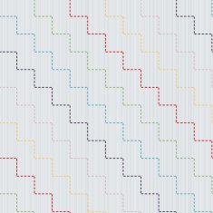 Traditional Japanese Embroidery Ornament with colorful connected steps Seamless pattern