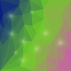 Abstract bright colored polygonal geometric triangular background with glaring lights N27