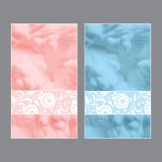 Set of beautiful wedding invitations Vector illustration