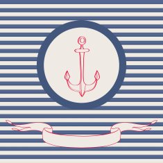 Sea theme vector card template with anchor N2