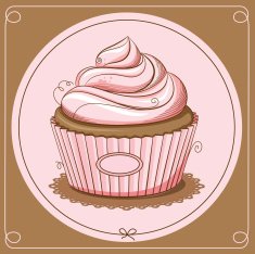 pink vintage cupcake