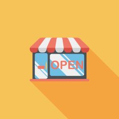 shopping store flat icon with long shadow eps10 N91