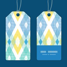 Vector colorful fabric ikat diamond vertical stripe frame pattern tags N2