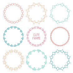 Hand drawn frames of fashion pattern with hipster elements N2