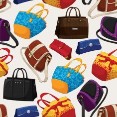 Seamless woman's fashion bags pattern