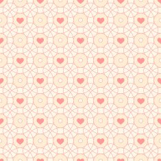 Seamless pattern with hearts and circles