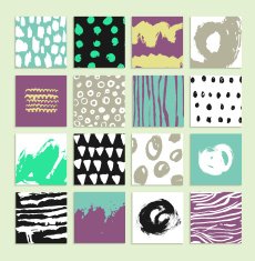 Set of 16 creative cards