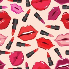 Red seamless kiss lip background