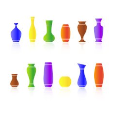 Set of silhouettes vases N2