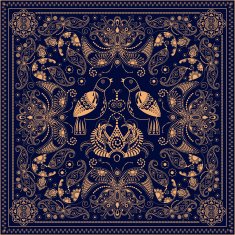 Square ornamental pattern with flowers N5