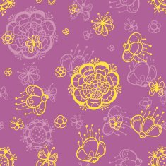 Hand drawn seamless abstract floral pattern N2
