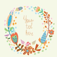 Beautiful greeting card with floral wreath N3