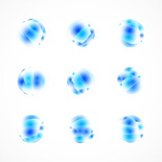set of abstract blue fashion icon for design N2
