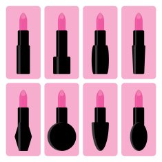 Vector set of pink lipstick