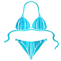 Watercolor blue beach swimsuit