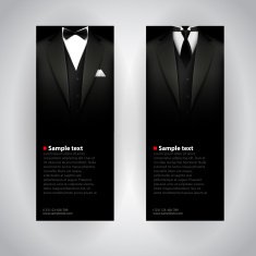 Business cards with elegant suit and tuxedo N2