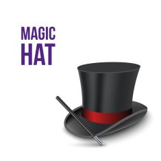 Magician Top Hat with stick Vector N2