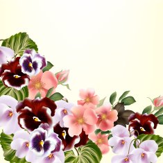 Beautiful vector background with detailed flowers