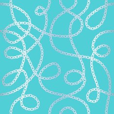 Golden chains on white background seamless pattern