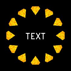 Yellow diamonds in shape of circle