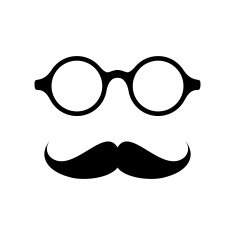 Glasses with mustache N3