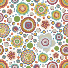 Seamless fantasy flower plant vector pattern cheer up background N4