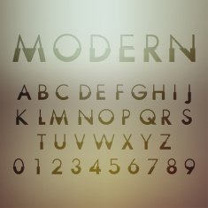 alphabetic fonts and numbers N34