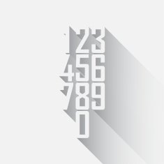 numbers set with shadow