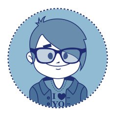 Character smiling hipster with glasses N2