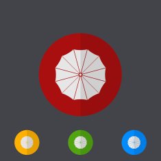 Vector modern circle icons set on gray N21
