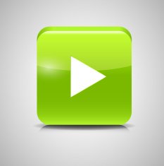 Glass Button Media Icon Vector Illustration