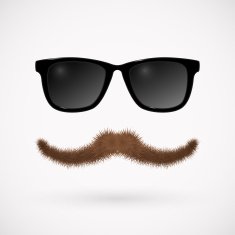 Hipster glasses and mustache N2