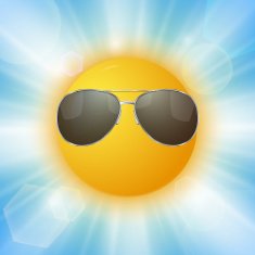 Abstract sun with sunglasses N2