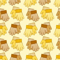 Seamless pattern with colorful stylized knitted mittens